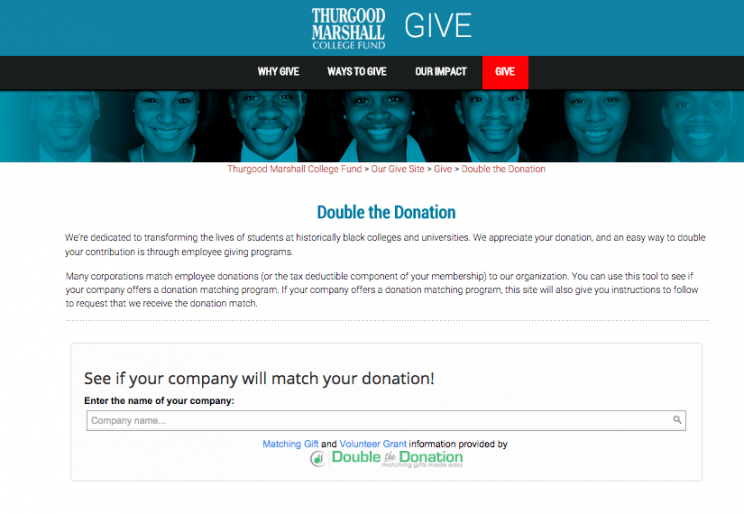 Giving Tuesday Matching Gifts Tool