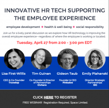 Webinar April 27, 2021: Innovative HR Tech Supporting the Employee Experience